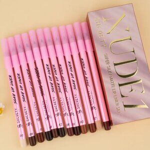 NWOT 12pcs Super Silky Matte Lip Liner Set - Non-stick, long-lasting lip contour